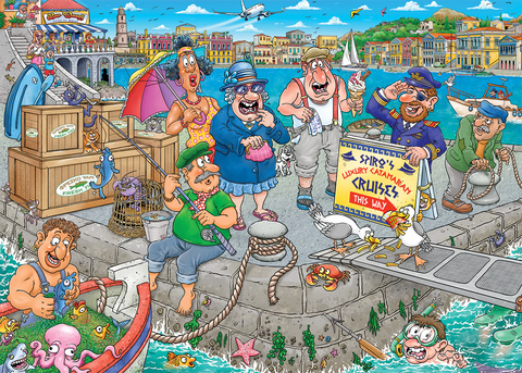 Artwork: Wasgij Original 47: Boating Bedlam! – 1000 Piece Jigsaw Puzzle (Wasgij)