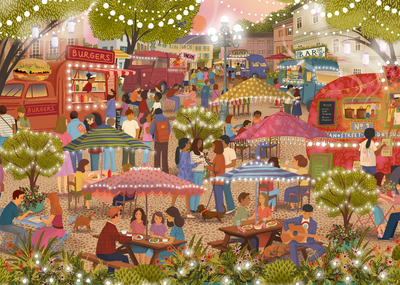 Foodie Festival by Jane Newland - 1000 Piece Jigsaw Puzzle (Falcon de luxe)