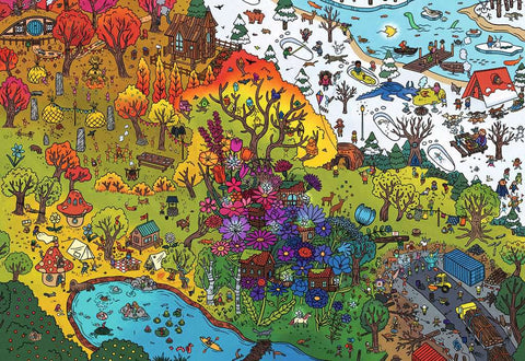 Artwork: Magic Puzzle Company Series 3: The Gnomes' Homes – 1000 Piece Jigsaw Puzzle (Ravensburger)