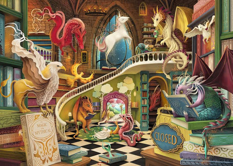 Artwork: Fantasy Bookshop After Hours – 1000 Piece Jigsaw Puzzle (Ravensburger)