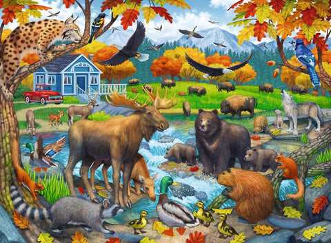 Wildlife Gathering XXL – 150 Piece Jigsaw Puzzle (Ravensburger)