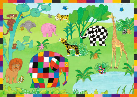 Artwork: Elmer: Jungle Friends – 24 Piece Giant Floor Jigsaw Puzzle (Ravensburger)