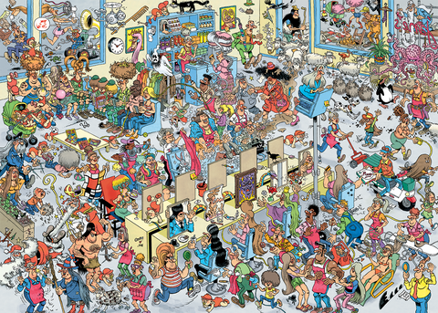Artwork: The Hairdressers by Jan Van Haasteren – 1000 Piece Jigsaw Puzzle (Jan van Haasteren)