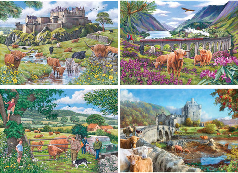 Artwork: Roaming the Highlands - 4 x 500 Piece Jigsaw Puzzle (House of Puzzles)
