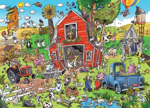 Artwork: Farmyard Folly – 350 Piece Jigsaw Puzzle (Cobble Hill)