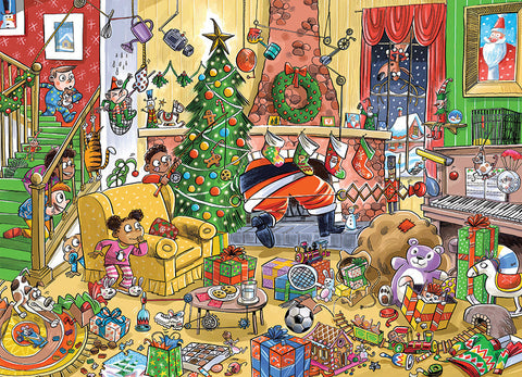 Artwork: Catching Santa – 350 Piece Jigsaw Puzzle (Cobble Hill)