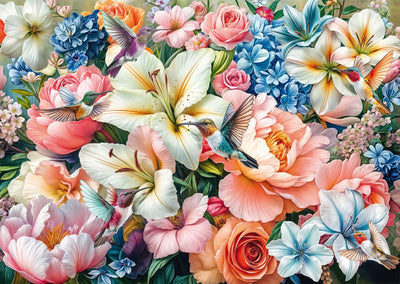 Flowers in Pastel Colours - 1000 Piece Jigsaw Puzzle (Schmidt)