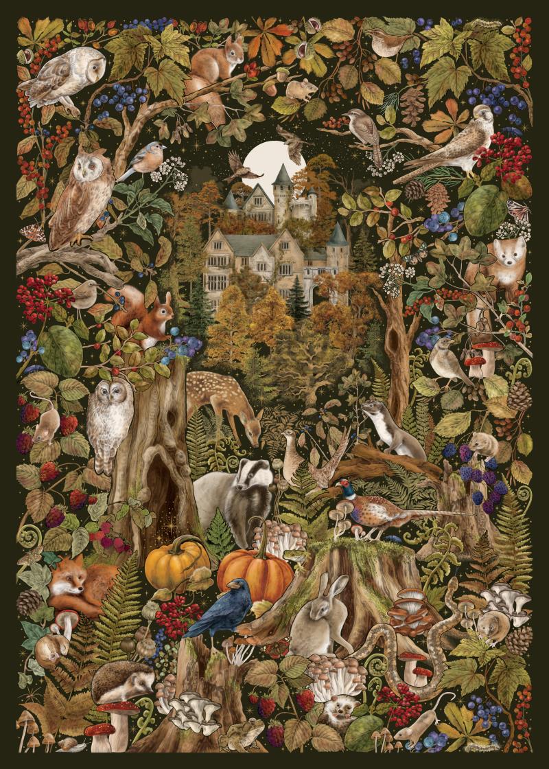 1000 Piece Fall Nature Jigsaw Puzzle - Cute Animal & Plant Scene With Bird, Butterfly, Duck