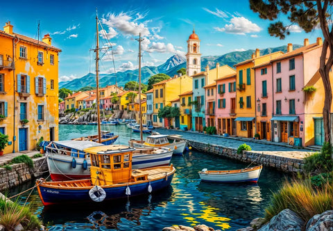 Artwork: The Fishing Village - 1000 Piece Jigsaw Puzzle (Grafika)