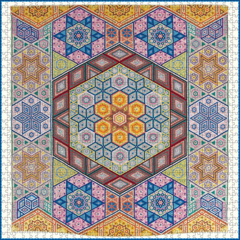 Mosaic Quilt – 1000 Piece Jigsaw Puzzle (Pomegranate)