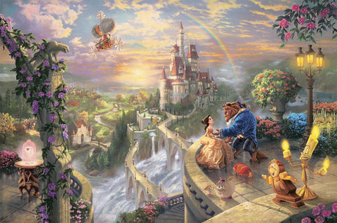 Artwork: Disney Beauty and the Beast Falling in Love by Thomas Kinkade – 1000 Piece Jigsaw Puzzle (Schmidt)