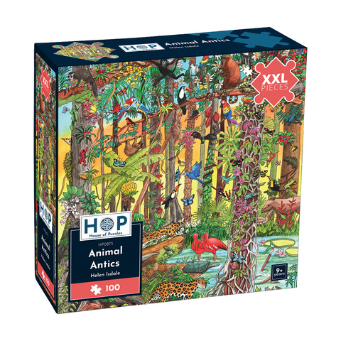 Animal Antics by Helen Isdale - 100 XXL Piece Jigsaw Puzzle (House of Puzzles)