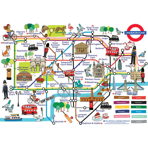 Adventures on the London Underground – 250 Piece Jigsaw Puzzle (Gibsons)