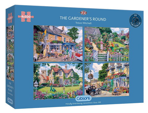 The Gardener's Round – 4 x 500 Piece Jigsaw Puzzles (Gibsons)