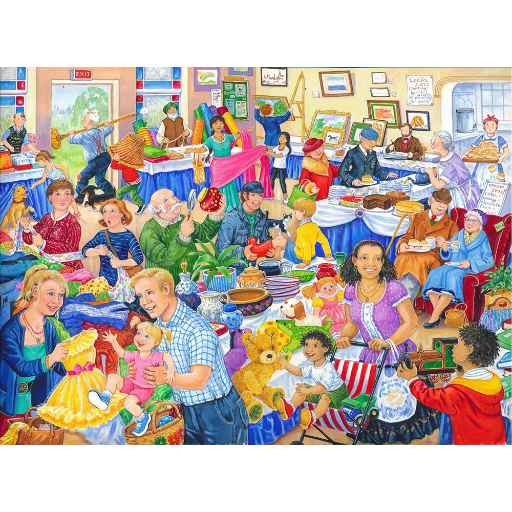 Jumble Sale – 500 XL Piece Jigsaw Puzzle (HOP) – 🧩 Puzzles Galore