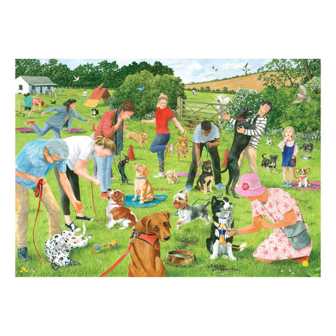 Artwork: Puppy School by Tracy Hall - 500 Piece Jigsaw Puzzle (House of Puzzles)