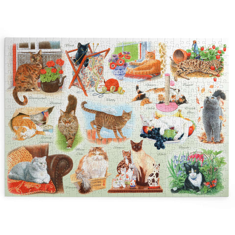 Made up: A Clowder of Cats by Tracy Hall - Big 500 Piece Jigsaw Puzzle (House of Puzzles)