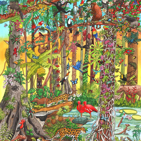 Artwork: Animal Antics by Helen Isdale - 100 XXL Piece Jigsaw Puzzle (House of Puzzles)