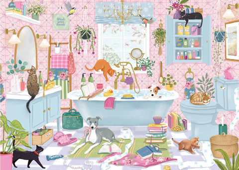 Pre-order: Tails in the Tub - 1000 Piece Jigsaw Puzzle (Falcon de luxe)