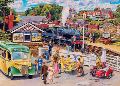 Artwork: Treats at the Station – 500 XL Piece Jigsaw Puzzle (Gibsons)