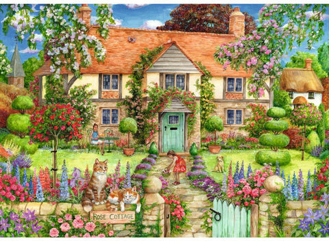 Artwork: Rose Cottage - 1000 Piece Jigsaw Puzzle (Ravensburger)