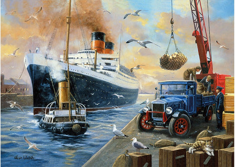 Artwork: Entering Port by Kevin Walsh – 1000 Piece Jigsaw Puzzle (Kidicraft)