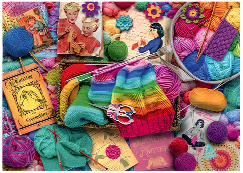 Vintage Knitting & Crochet – 1000 Piece Jigsaw Puzzle (Ravensburger)
