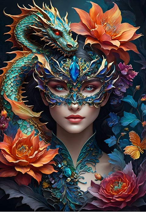 Lady with a Dragon - 1000 Piece Jigsaw Puzzle (Bluebird Puzzle)
