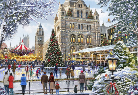 Artwork: Skating Outside Natural History Museum – 1000 Piece Jigsaw Puzzle (Bluebird)