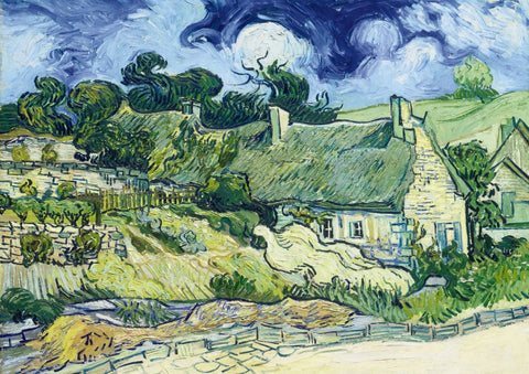 Thatched Cottages at Cordeville, 1890 by Vincent Van Gogh – 1000 Piece Jigsaw Puzzle (Bluebird)