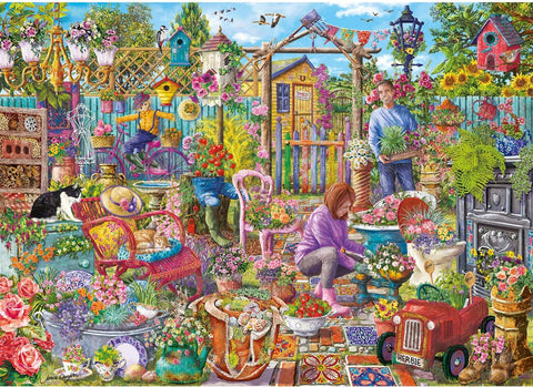 Artwork: Upcycled Garden by Janice Daughters - 1000 Piece Jigsaw Puzzle (Gibsons)