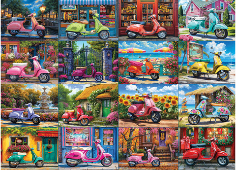 16 Scooters – 1000 Piece Jigsaw Puzzle (Eurographics)