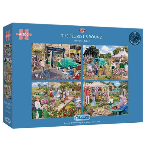 The Florist's Round – 4 x 500 Piece Jigsaw Puzzles (Gibsons)