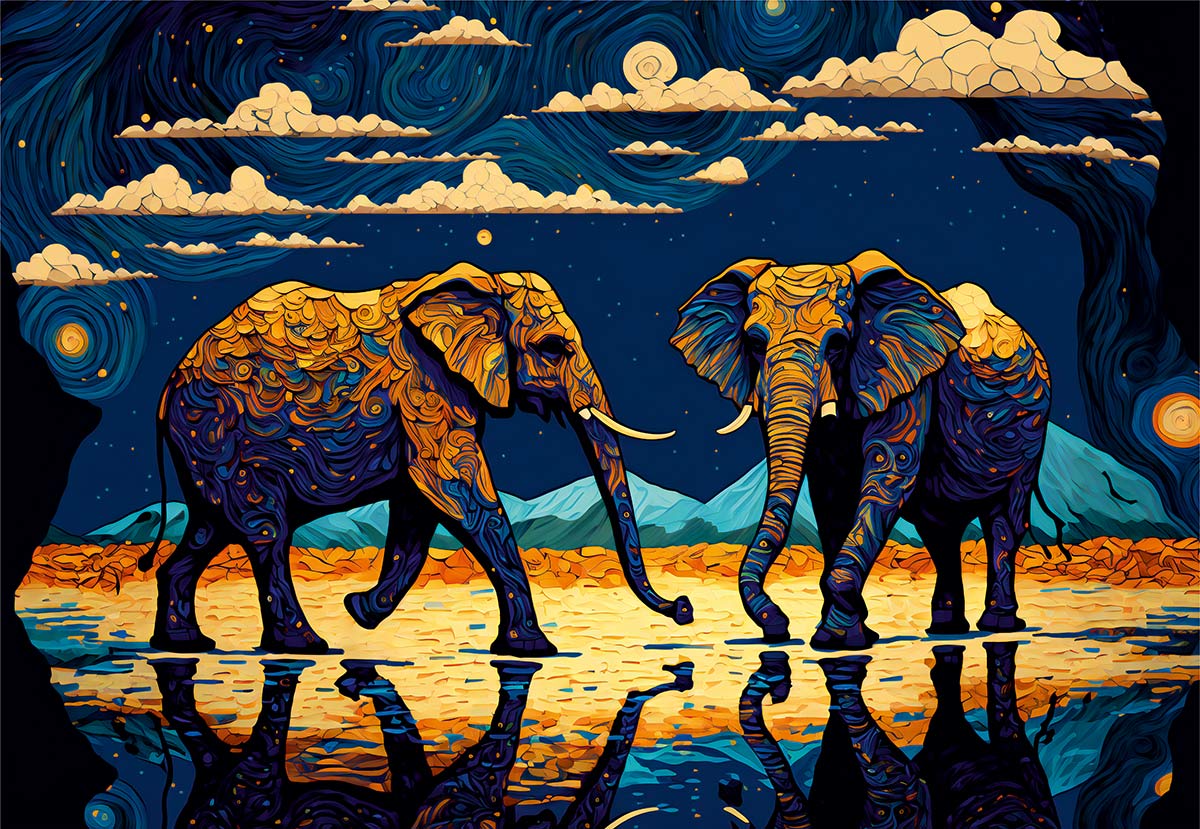 Vibrant Elephants 1000 Piece Jigsaw Puzzle Roovi Puzzles Galore Vibrant Elephants 1000 Piece Jigsaw Puzzle Roovi Puzzles Galore