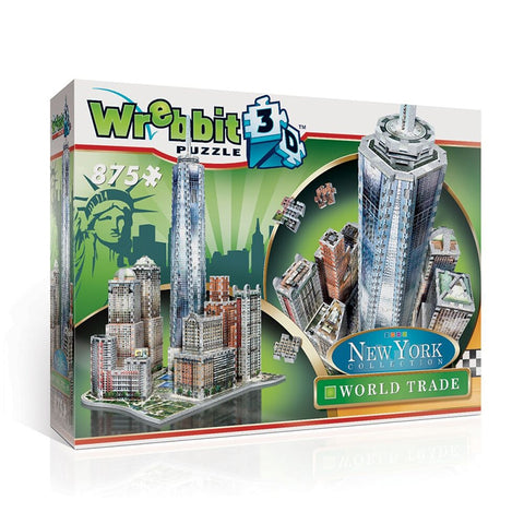Box, turned right: New York Collection: World Trade – 3D Jigsaw Puzzle (Wrebbit)