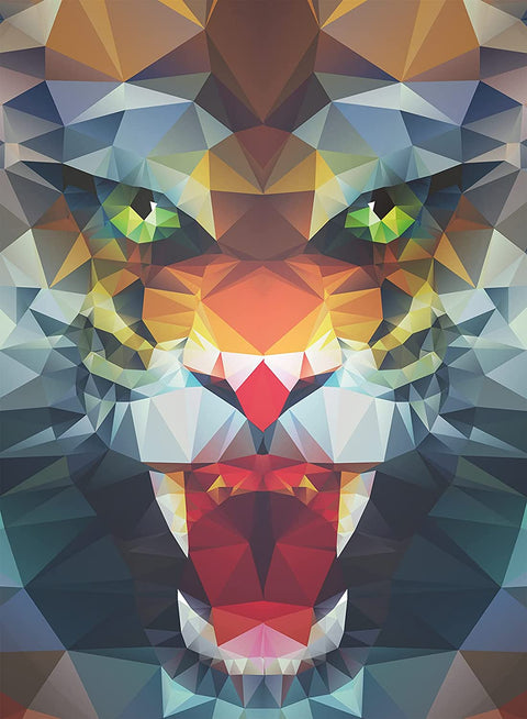 Polygon Lion – 500 Piece Jigsaw Puzzle (Ravensburger)