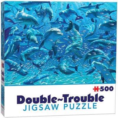 Double Trouble Dolphins – 500 Piece Jigsaw Puzzle (Cheatwell Games)