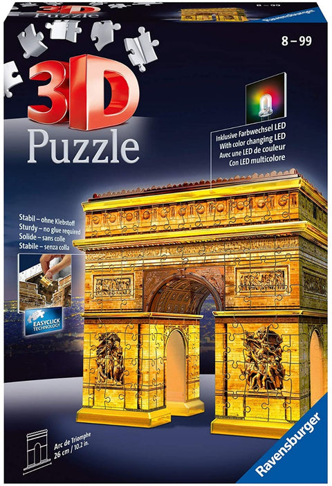 Box, turned right: Arc De Triomphe – Night Edition – 216 Piece Jigsaw Puzzle (Ravensburger)