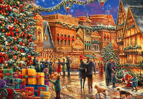 Christmas at the Town Square – 1000 Piece Jigsaw Puzzle (Bluebird Puzzle)