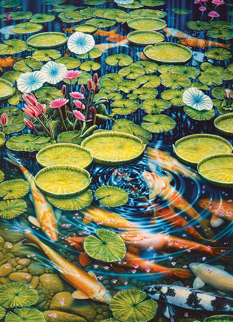 Artwork: Koi Pond – 1000 Piece Jigsaw Puzzle (Cobble Hill)