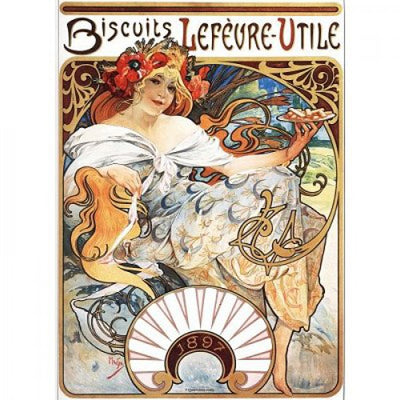 Lefèvre-Utile Biscuits by Alphonse Mucha – 1000 Piece Jigsaw Puzzle (Dtoys)