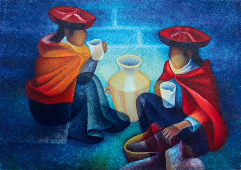 Les Marchandes (Pérou), 1975 by Louis Toffoli – 1000 Piece Jigsaw Puzzle (Bluebird Puzzle)