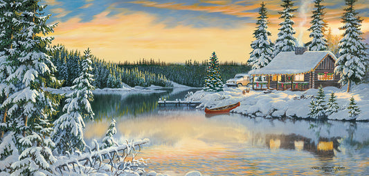 Sunsout - Cabin on the River - 1000 piece jigsaw puzzle