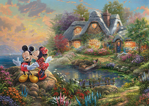 Disney-Sweethearts Mickey & Minnie by Thomas Kinkade – 1000 Piece Jigsaw Puzzle (Schmidt)