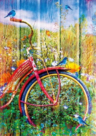 Bluebirds on a Bicycle – 1000 Piece Jigsaw Puzzle (Bluebird)