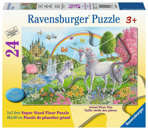 Prancing Unicorns – 24 Piece Super Sized Floor Jigsaw Puzzle (Ravensburger) - Completed Puzzle