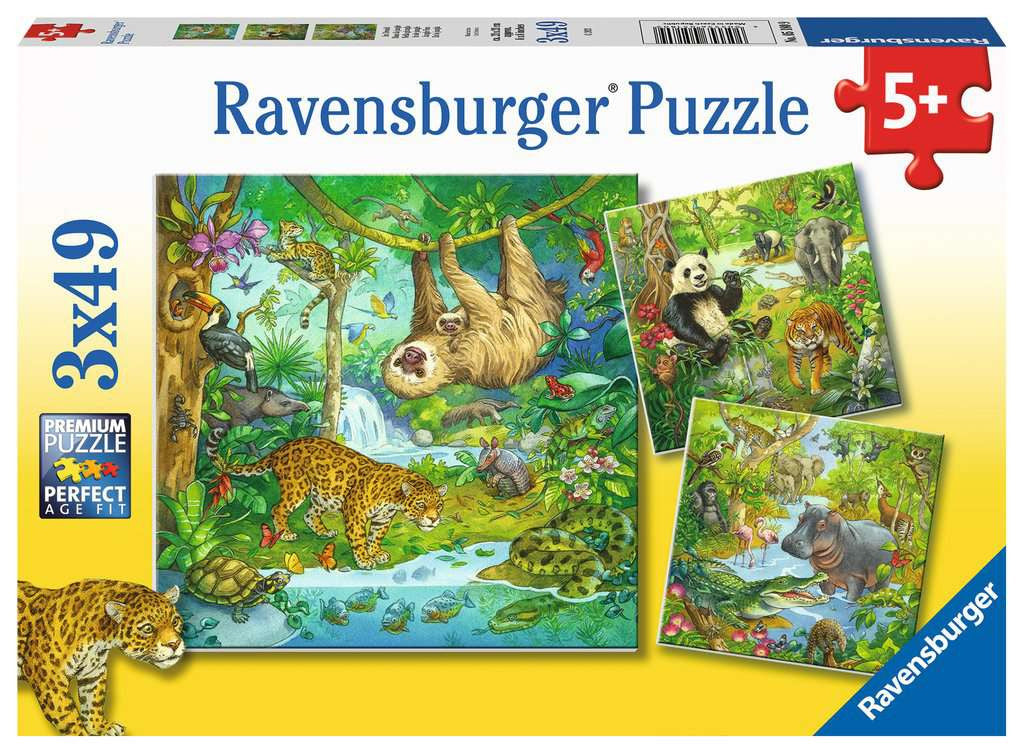 Jungle Fun – 3 x 49 Piece Jigsaw Puzzles (Ravensburger)