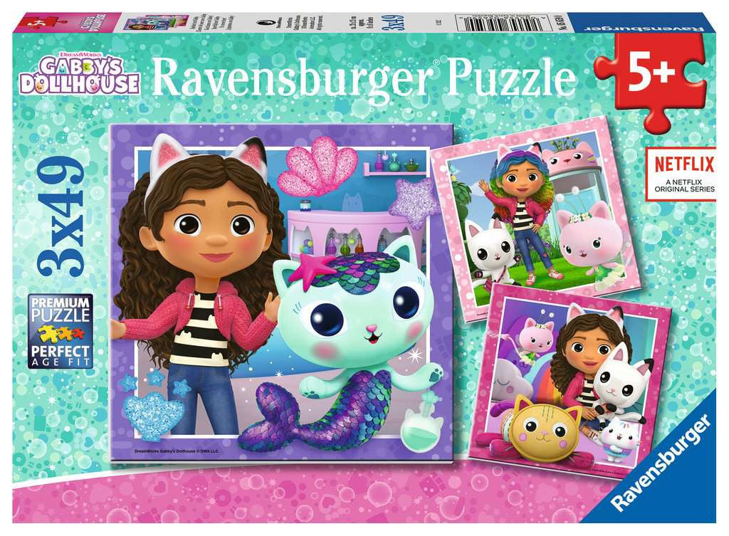 Gabby's Dollhouse – 3 x 49 Piece Jigsaw Puzzles (Ravensburger)