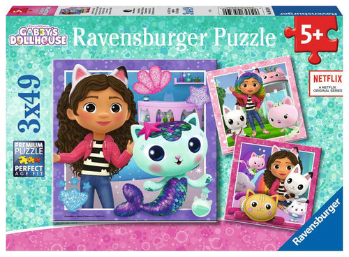 Gabby's Dollhouse – 3 x 49 Piece Jigsaw Puzzles (Ravensburger) - Completed Puzzle