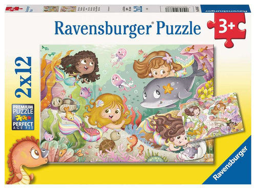 Mermaids – 2 x 12 Piece Jigsaw Puzzles (Ravensburger) - Completed Puzzle
